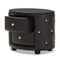 Baxton Studio Davina Hollywood 2-drawer Black Faux Leather Upholstered Nightstand 122-6756 - alternate 5